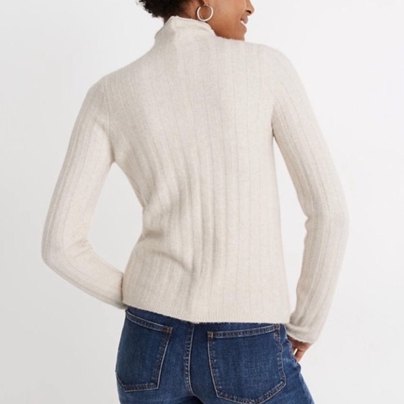 Madewell Cream Ribbed Turtleneck Sweater (Small) - Picture 2 of 5